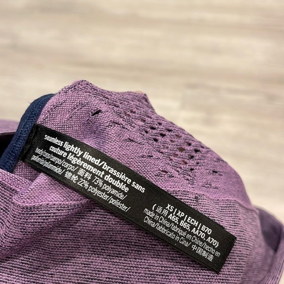 Victorias Secret PINK Active Unined Sports Bra XS Purple Racerback - Picture 3 of 7